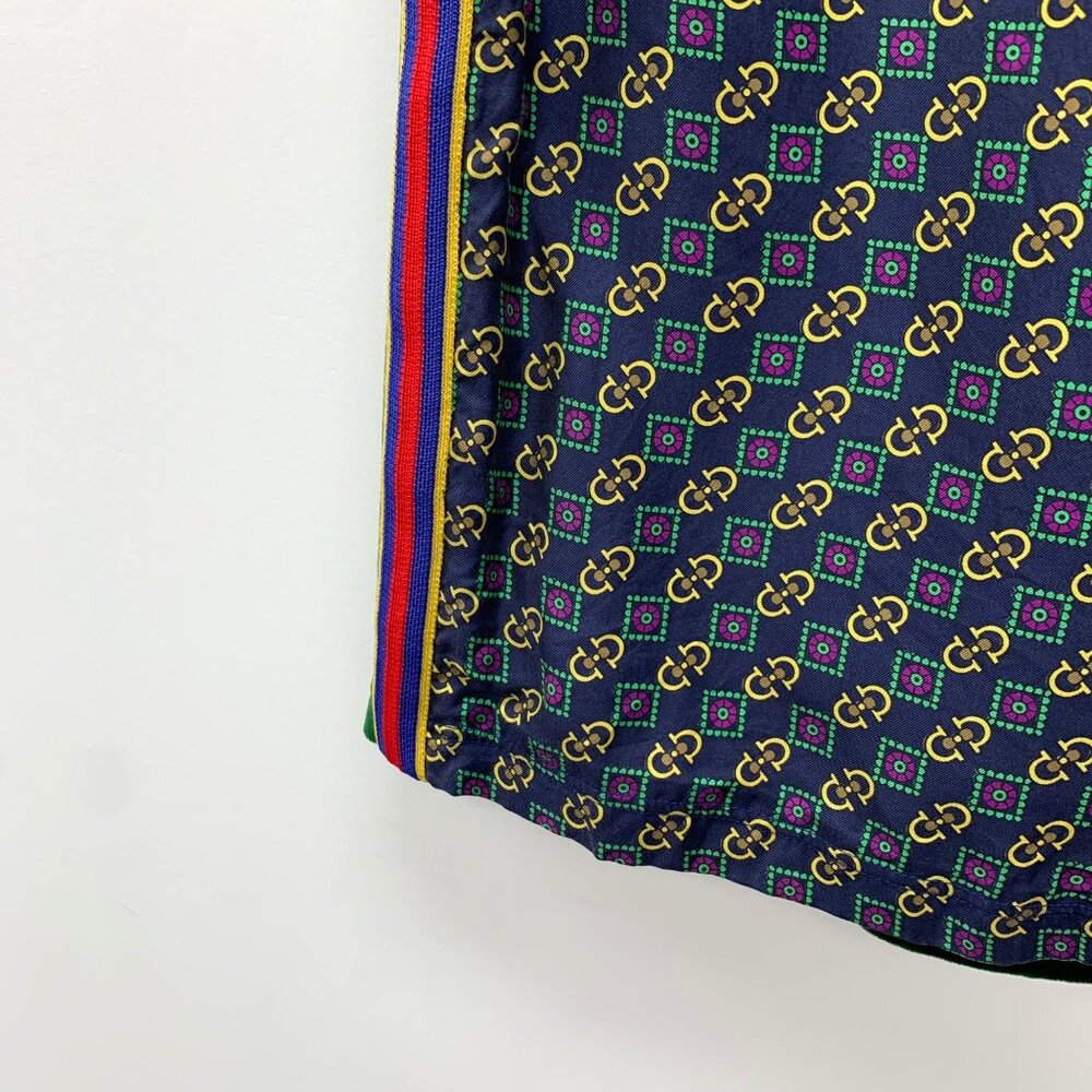 Gucci Color-Block Logo Print Full-Print Silk Drawstring Shorts - Picture 4 of 7